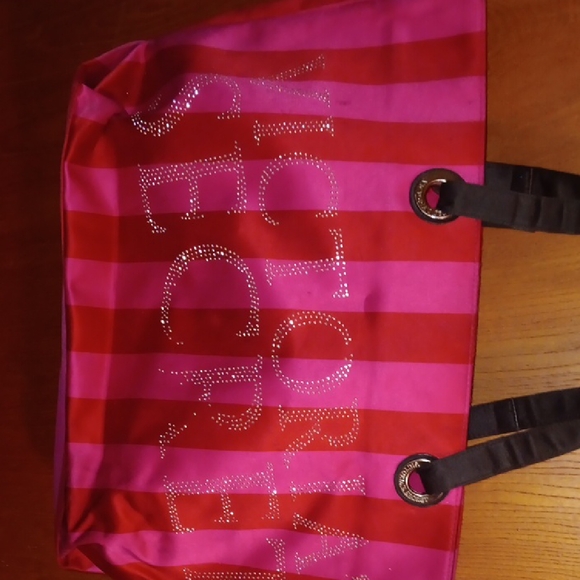 Victoria's Secret Bold Pink and Red Tote - Picture 1 of 3